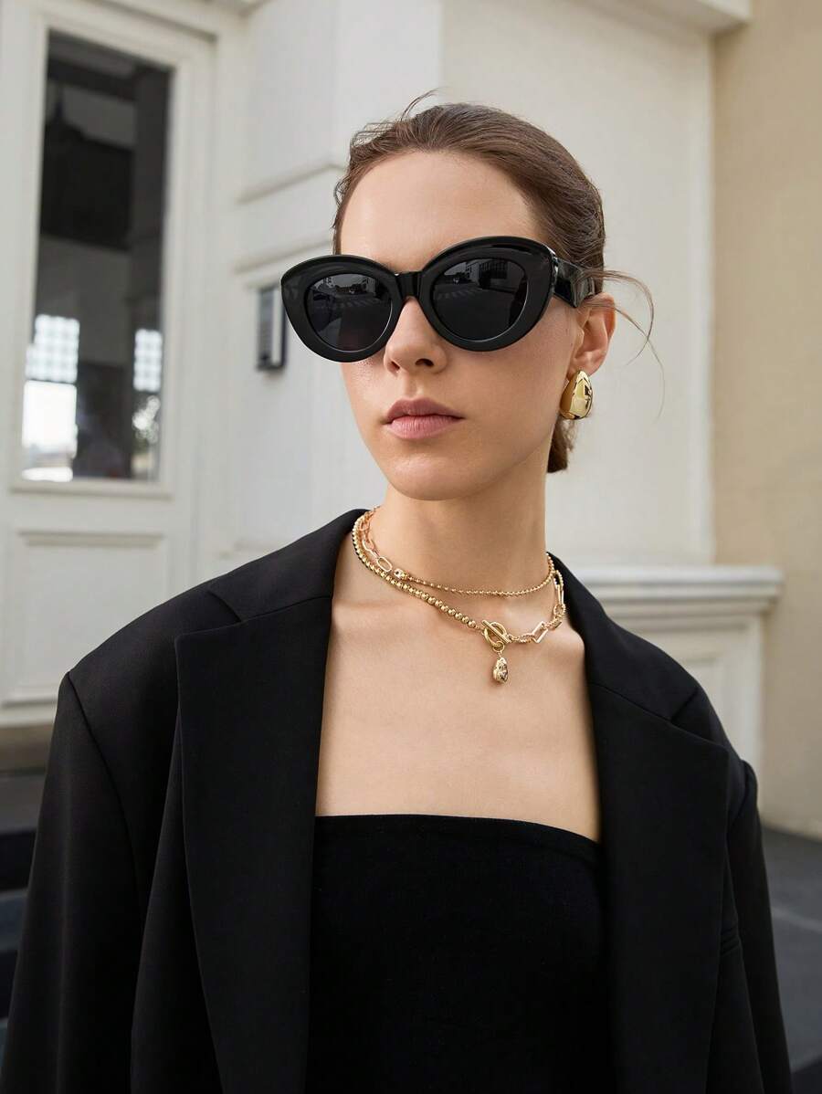 アクセサリー レディース アイアクセサリー 猫目型ファッショングラス ストリートシェード ビーチアクセサリー レディース用グラスシ拍卖