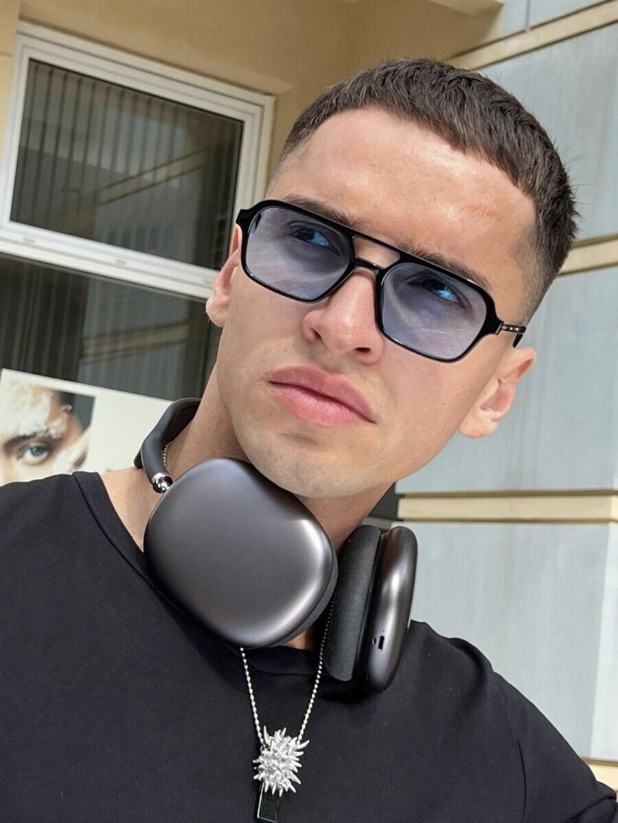 アクセサリー メンズ アイアクセサリー 1ペア メンズ スクエア フラットトップ テクスチャー ファッショナブル グラス デイリー拍卖