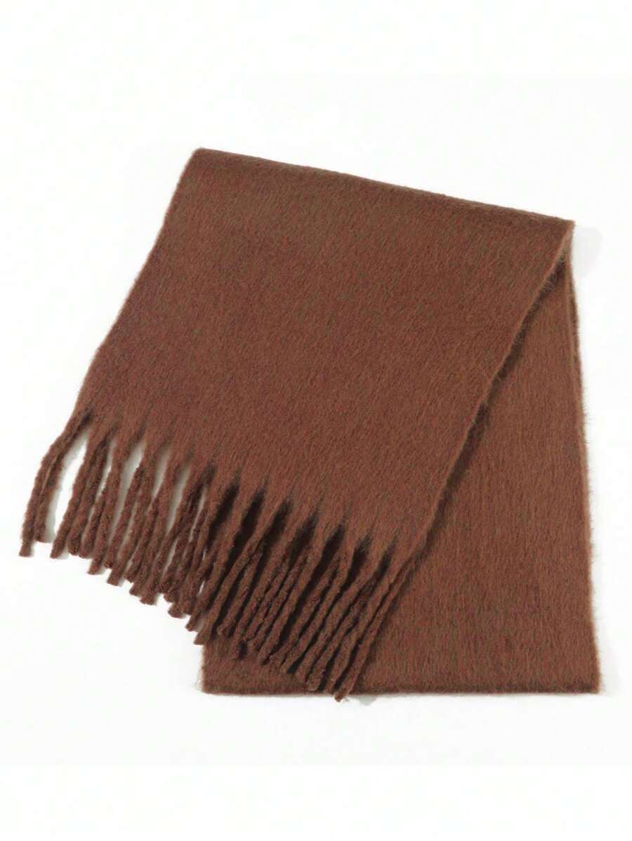 アクセサリー レディース スカーフ 1枚 女性用 無地 バーガンディ エレガントで厚手の温かいスカーフ、多用途カレッジスタイル、秋拍卖