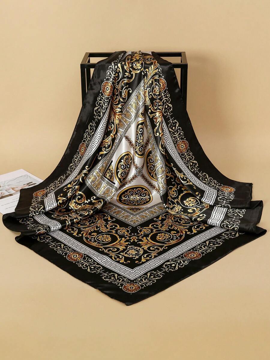 アクセサリー レディース スカーフ 1個 レトロなバンダナ柄の女性ヘッドスカーフ、サテン仕上げ、夏場の日常着とパーティーにも適して拍卖