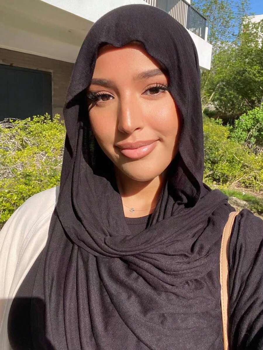 アクセサリー レディース スカーフ 1個 ソフトな無地ジャージヒジャブ、シルキーな長スカーフ、アラビアンニットヘッドラップ拍卖