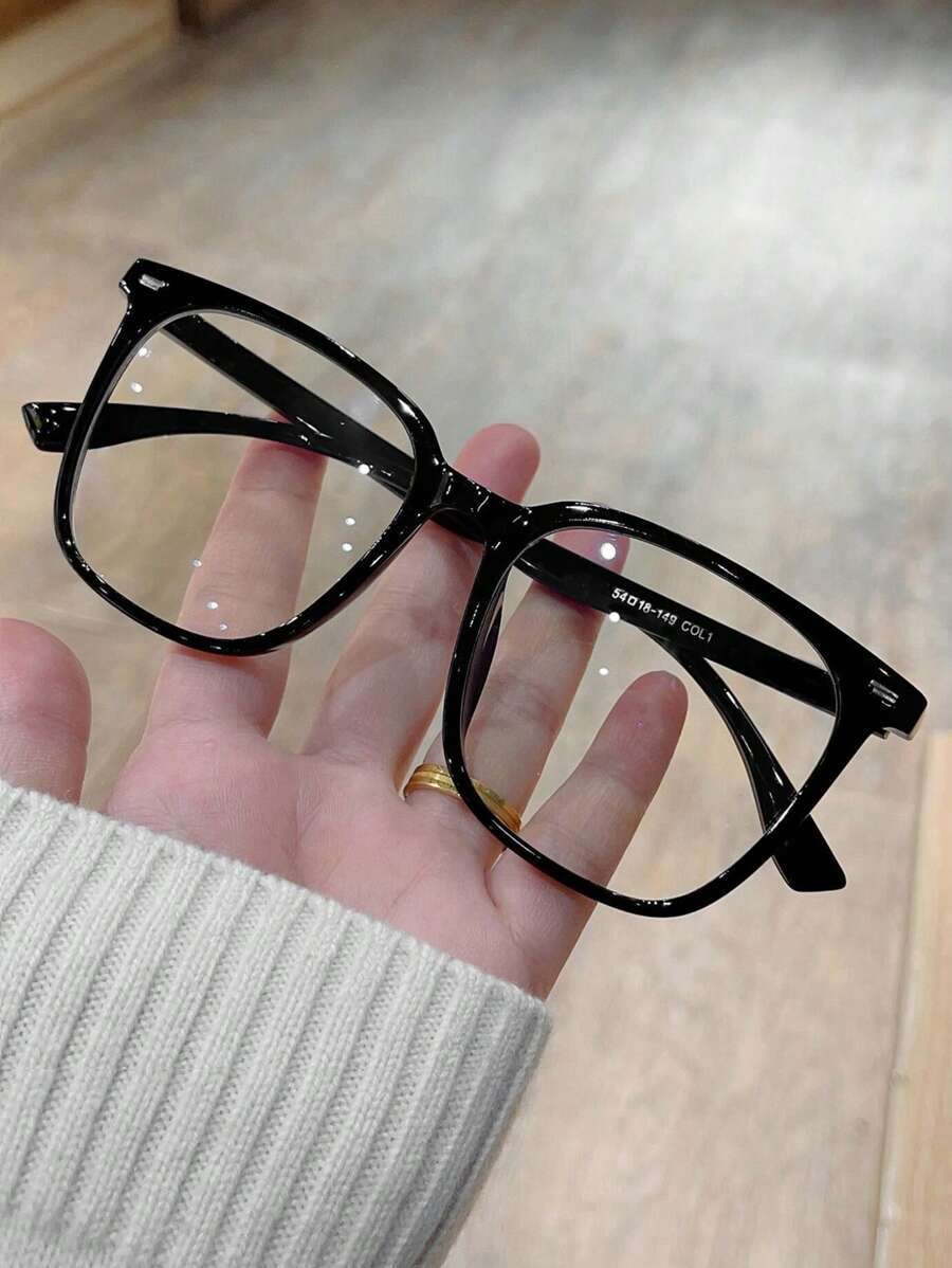 アクセサリー レディース アイアクセサリー セット 1ペア スクエア型黒フレームのストリートスナップ クリアメガネ アクセサリー拍卖