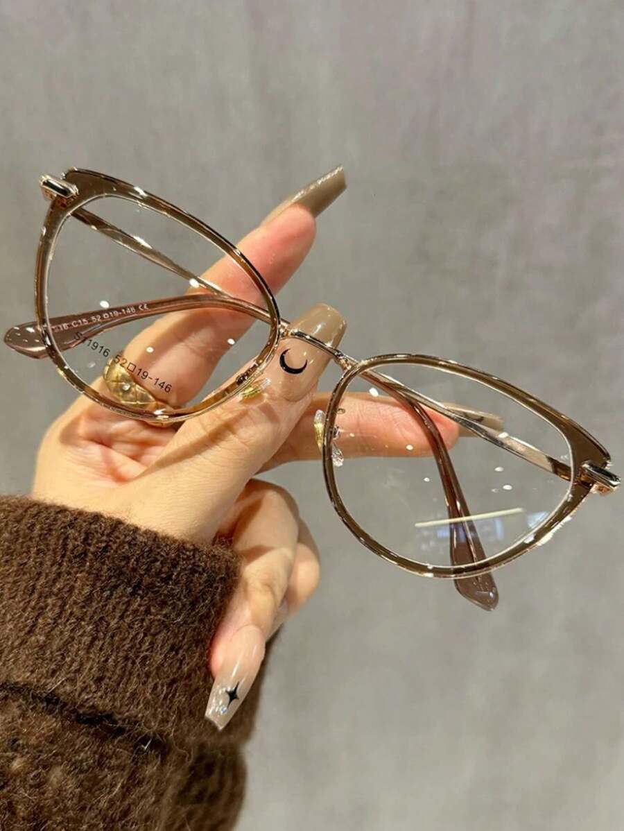 アクセサリー レディース アイアクセサリー セット Y2K クールティーカラー キャットアイ型 メガネ レディース クリアレンズ拍卖