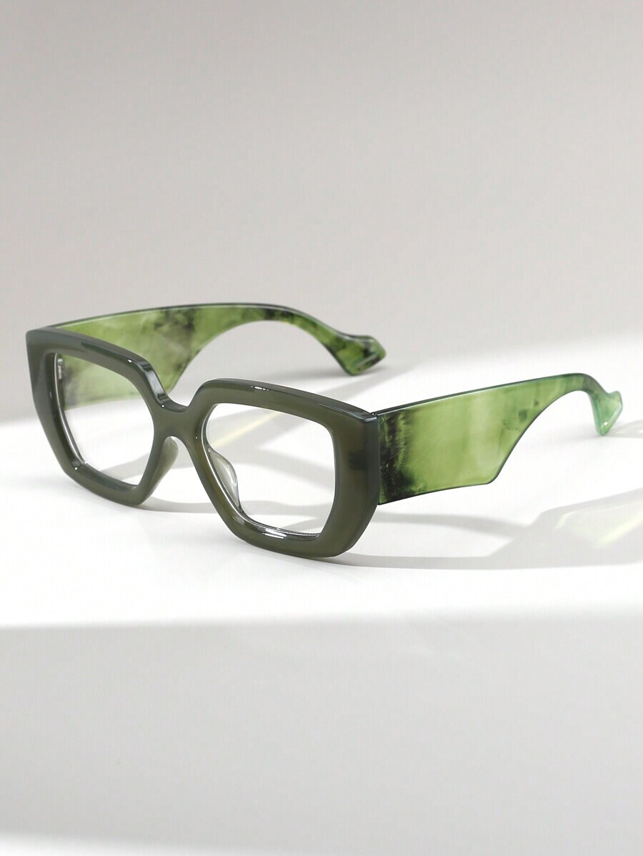 アクセサリー レディース アイアクセサリー セット レオパード柄レトロスクエア クリアレンズ メガネ 1ペア、デイリーの衣装、スト拍卖