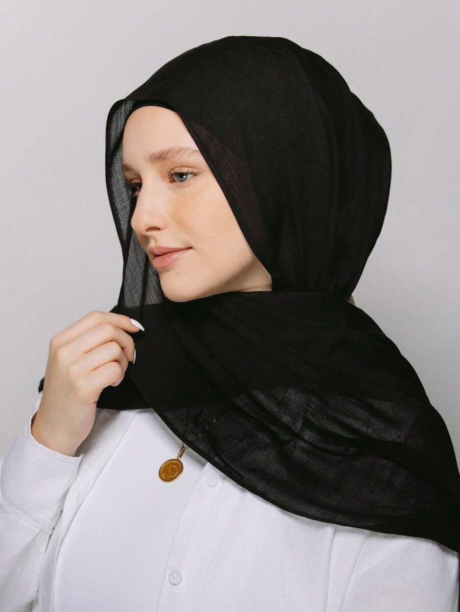 アクセサリー レディース スカーフ 1個 ヘアバンド、肌に優しい無地ヘッドスカーフ、デイリーカジュアルウェアに最適なプレーンビーチ拍卖