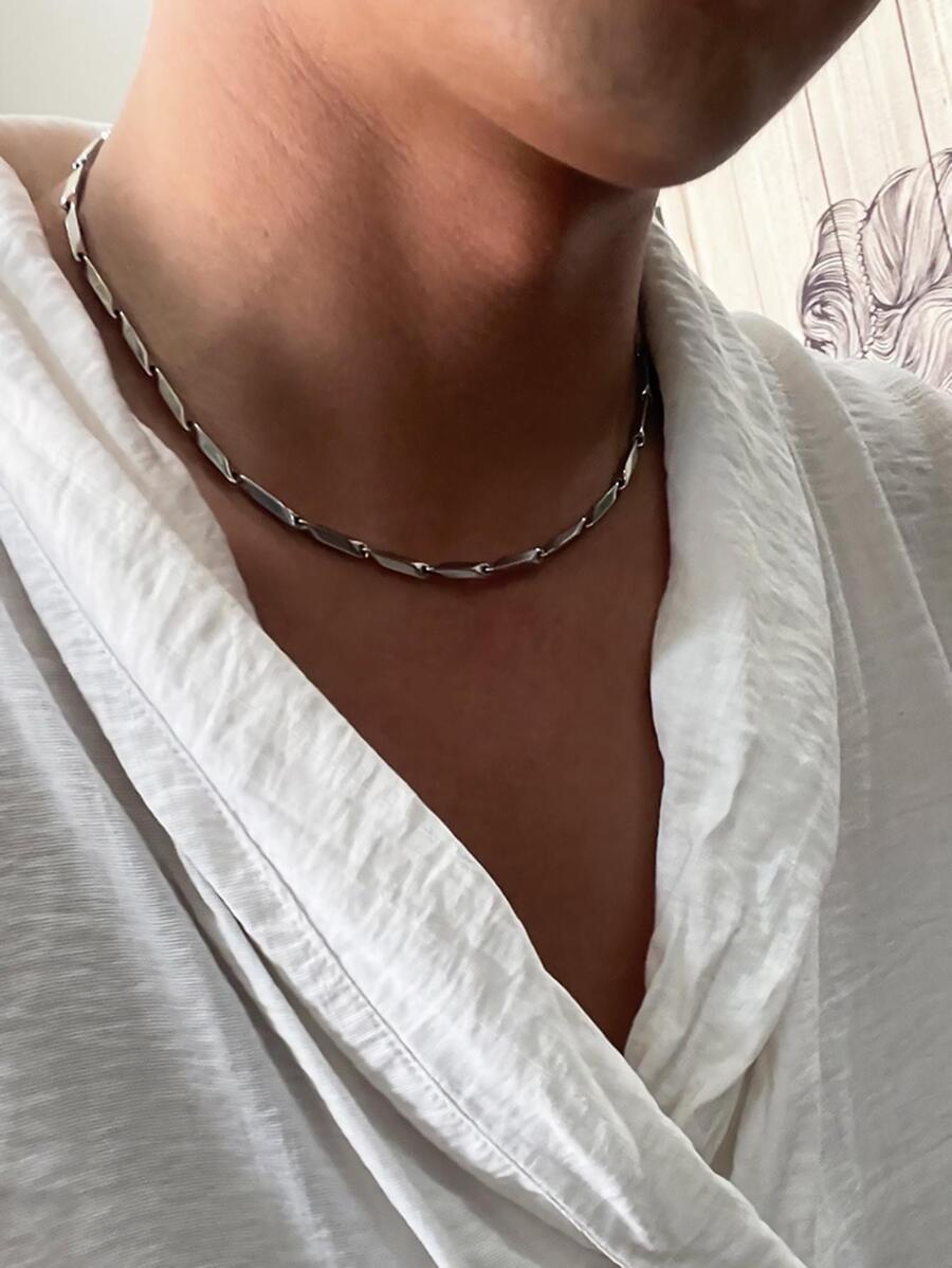 ジュエリー メンズ ネックレス 1個 ファッショナブル アーガイル柄 形 メンズ チェーンネックレス , メンズ 鎖骨 チェーン拍卖