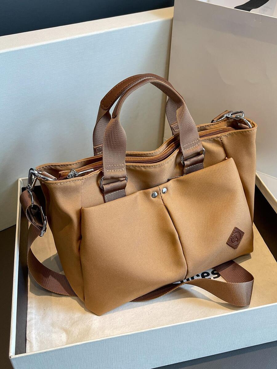 バッグ レディース トートバッグ 1個 カーキ色ミニマリストハンドバッグ、レディーストートバッグ、ファッション カジュアル 多機能拍卖