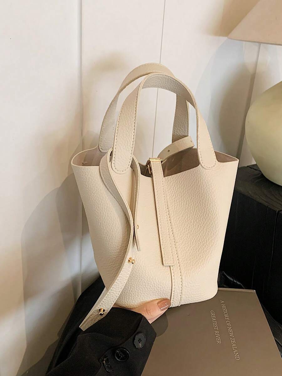 バッグ レディース ハンドルバッグ 1個 レディース新作レトロカジュアルバーサタイルソリッドカラーバケツハンドバッグ、通勤、デイリ拍卖