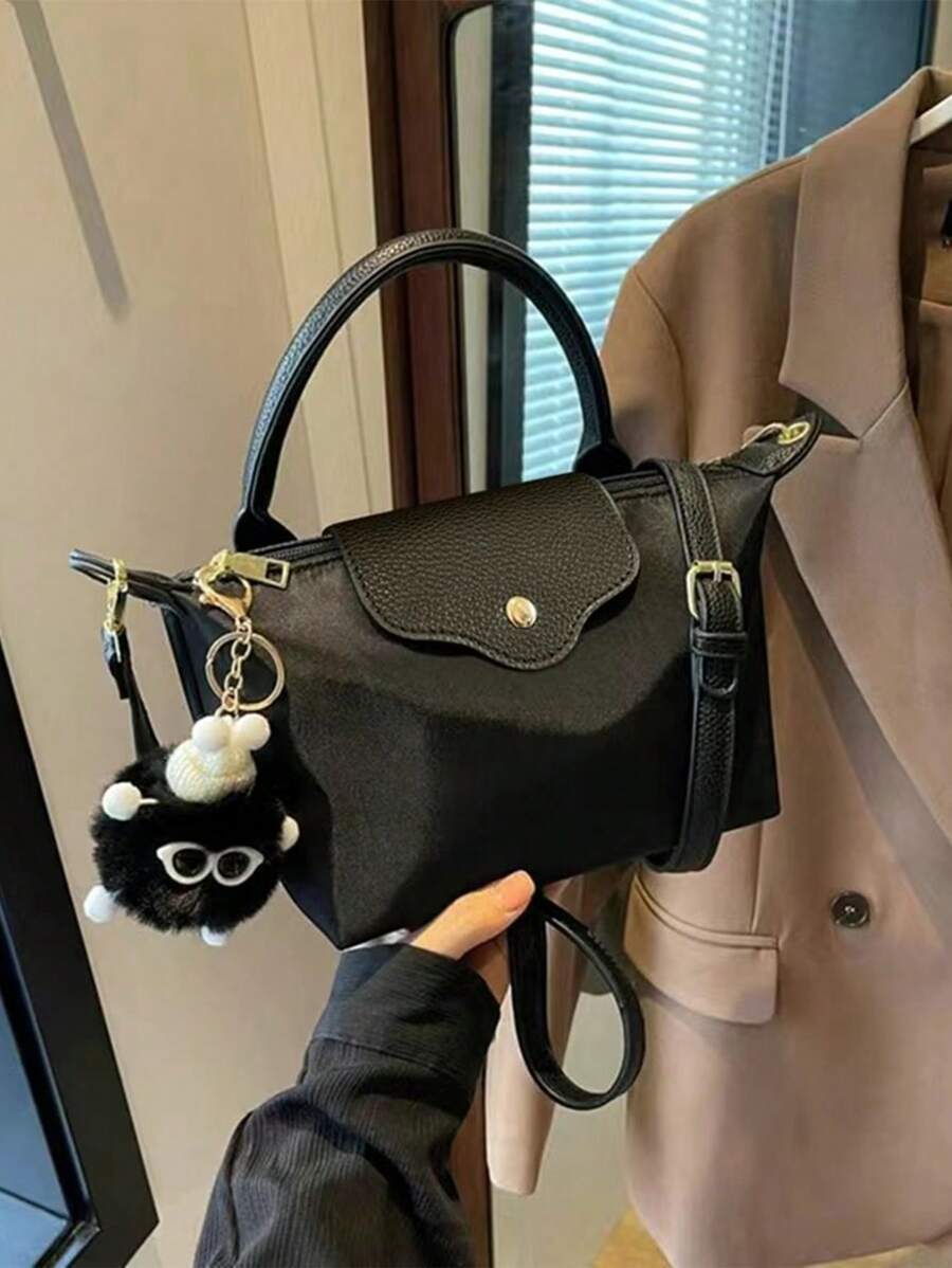 バッグ レディース ハンドルバッグ 冬の新作 ファッション ハンドバッグ コントラストカラーデザイン、ナイロン 防水 ファブリック拍卖