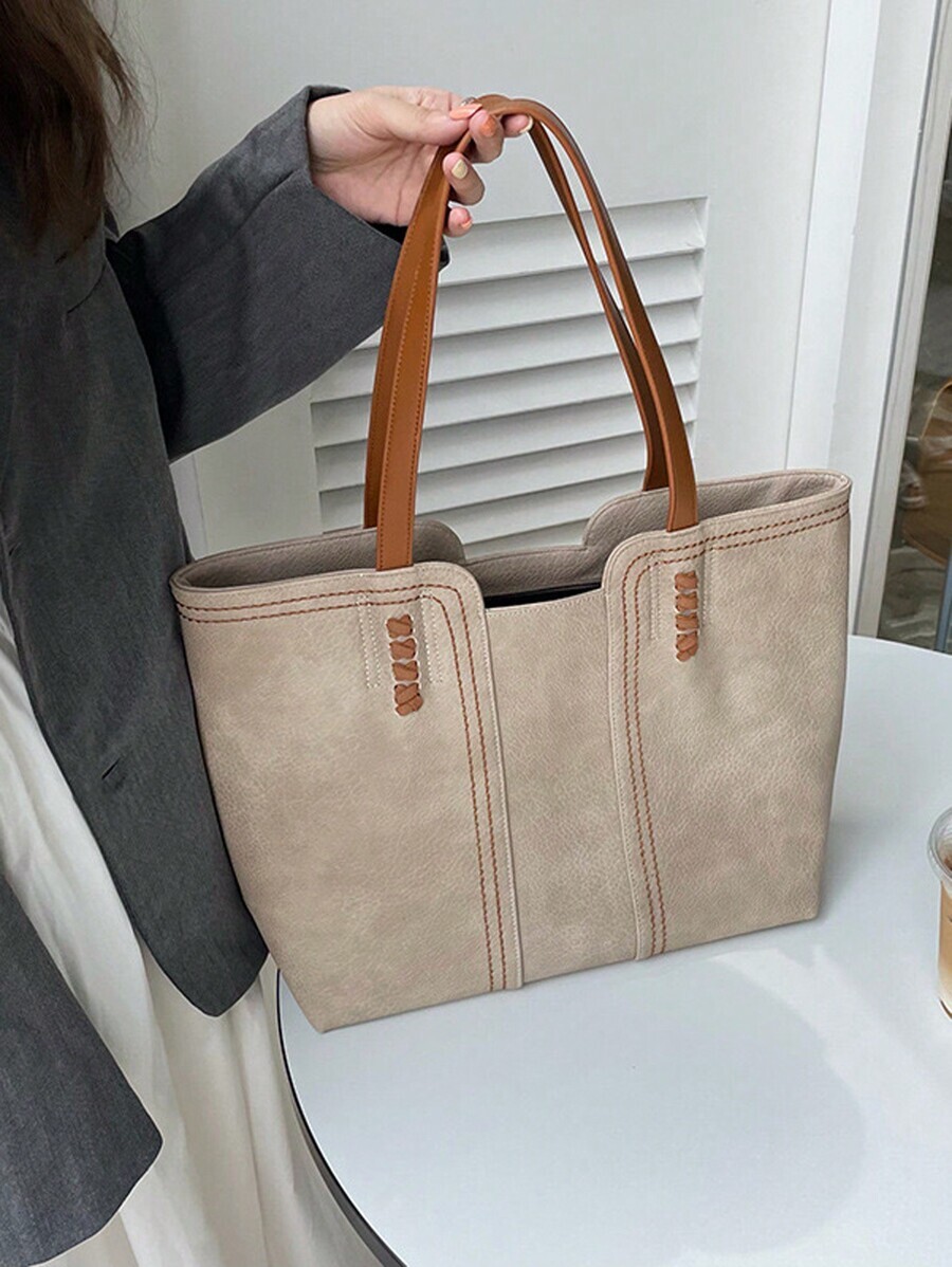 バッグ レディース トートバッグ 秋冬の通勤に最適な大容量のファッショナブルなヴィンテージトートバッグ拍卖