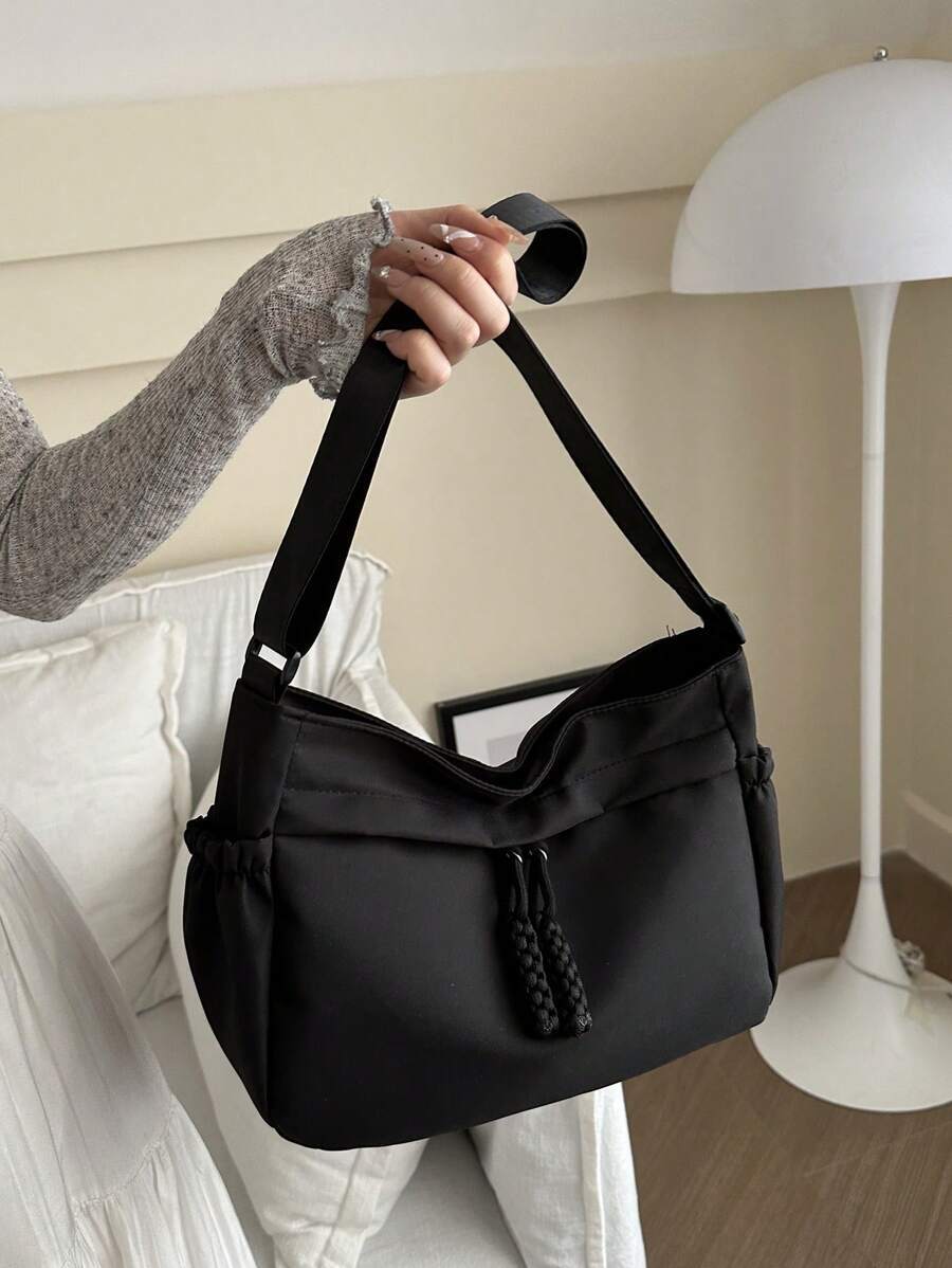 バッグ レディース ショルダーバッグ ファッショナブルな無地カラー、大容量、ジッパー付きのシンプルなマルチポケットのクロスボディバ拍卖