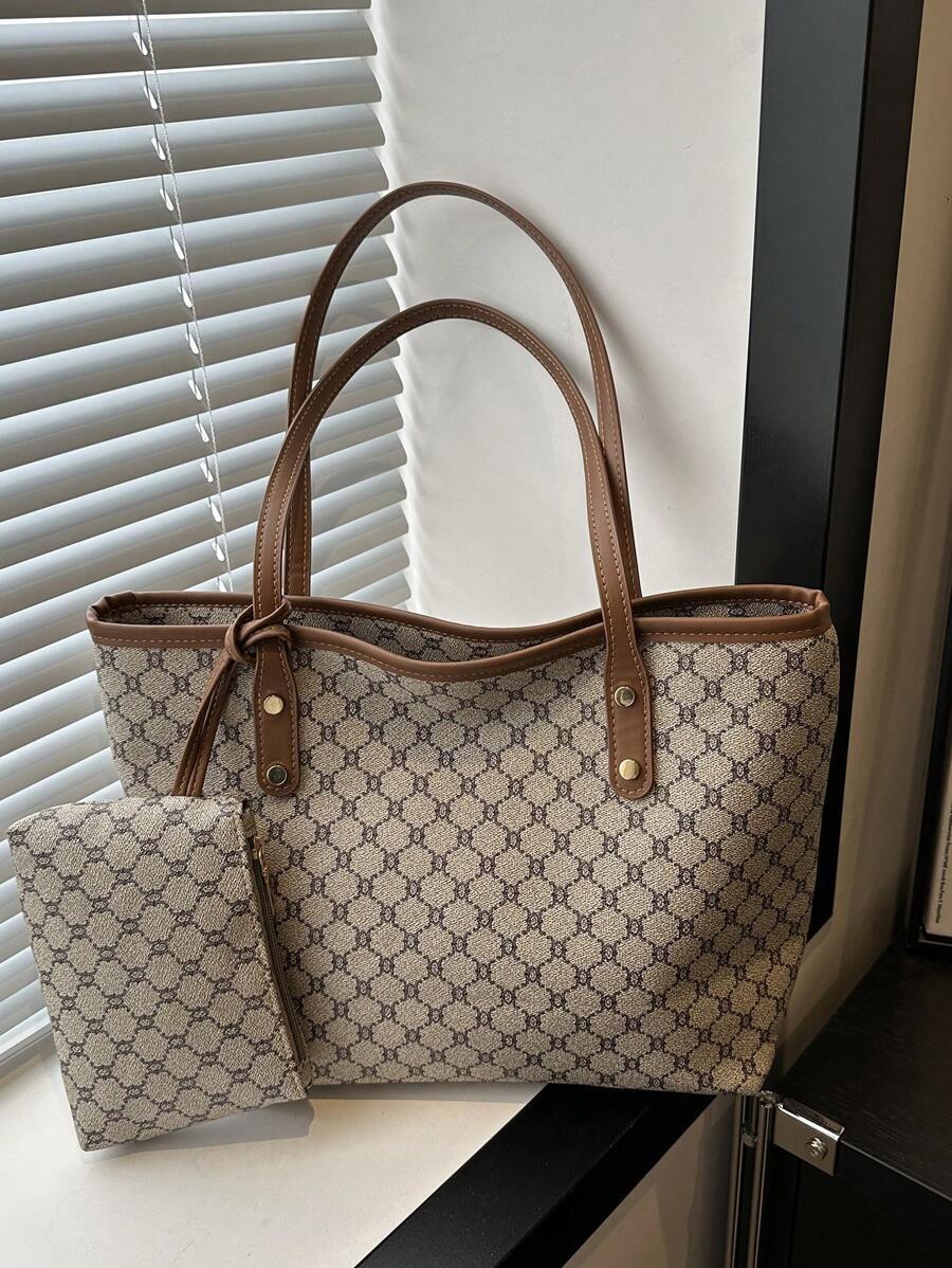 バッグ レディース トートバッグ クラシックでエレガントなトートバッグ長財布付き、上品な質感の女性用バッグ、バレンタインデーのギフ拍卖