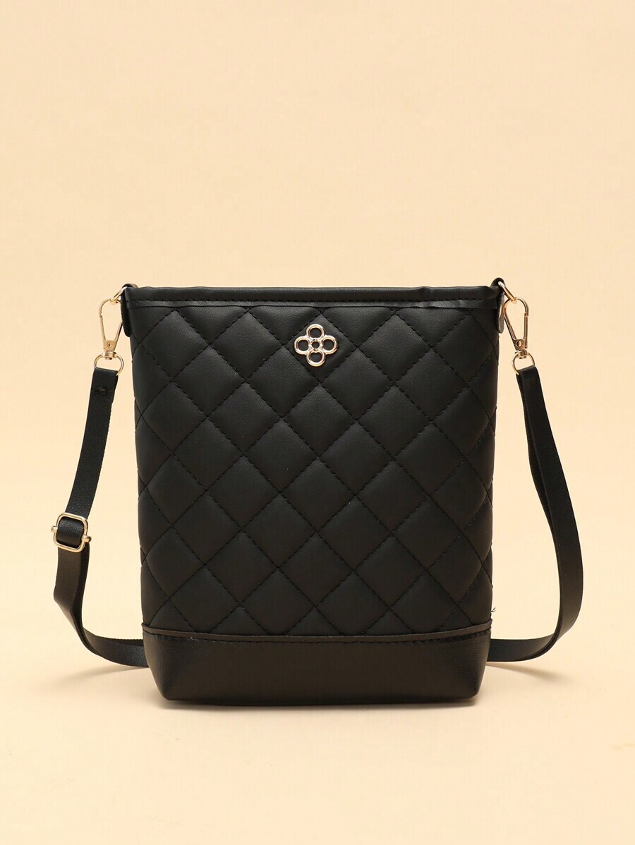 バッグ レディース ショルダーバッグ 1個 菱形刺繍ショルダーがけ斜めがけバケツ型バッグ、カジュアルなお出かけに多用途拍卖