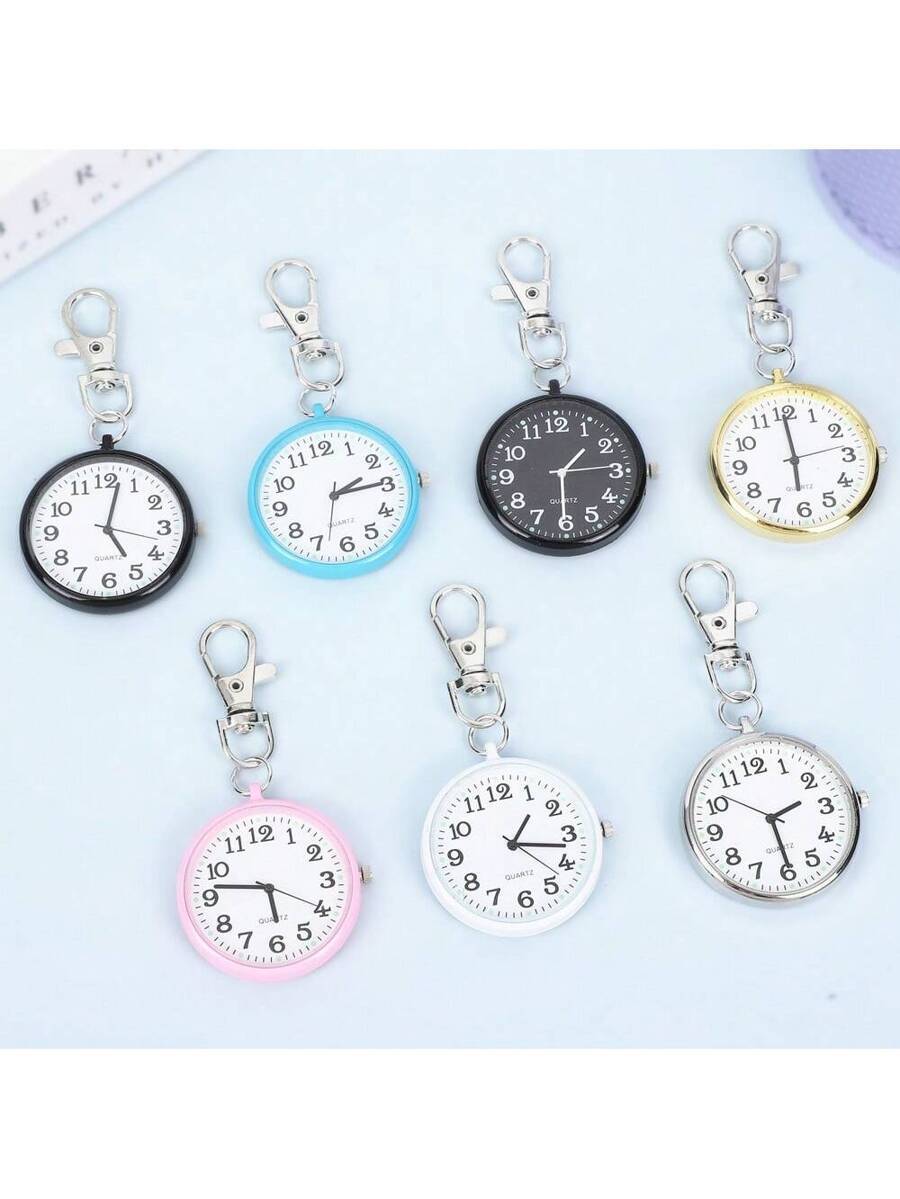 腕時計 懐中時計 可愛いキャンディーカラーのキーチェーン付き腕時計、ミニマリストカジュアルポケットウォッチ、40mm径アラビア数字拍卖