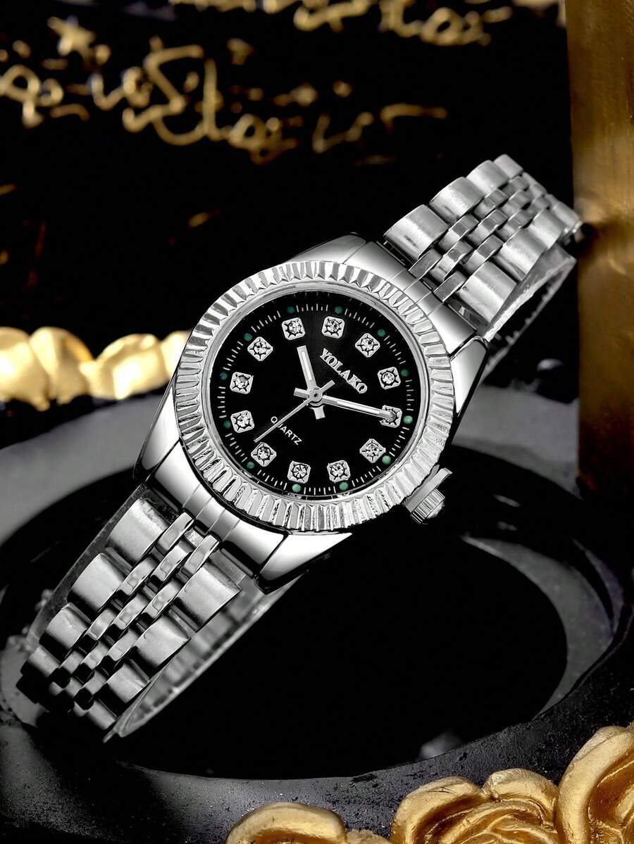 腕時計 レディース クォーツ YOLAKO1 1個 ファッショナブルなビジネスカジュアル レディース スチールバンド クォーツ腕時拍卖