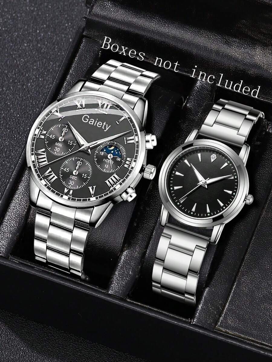 腕時計 ペアウォッチ 2個セット シルバーメタルバンド カップルウォッチ ファッション クォーツ腕時計 デイリーコーディネートに合拍卖