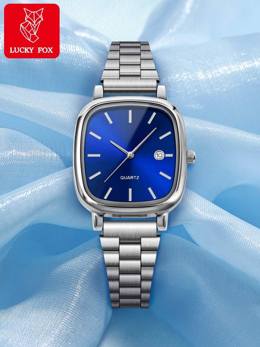 腕時計 レディース クォーツ 1個 レディース シンプルカジュアルビジネス ビンテージ クォーツ スクエア レザーストラップ腕時計拍卖