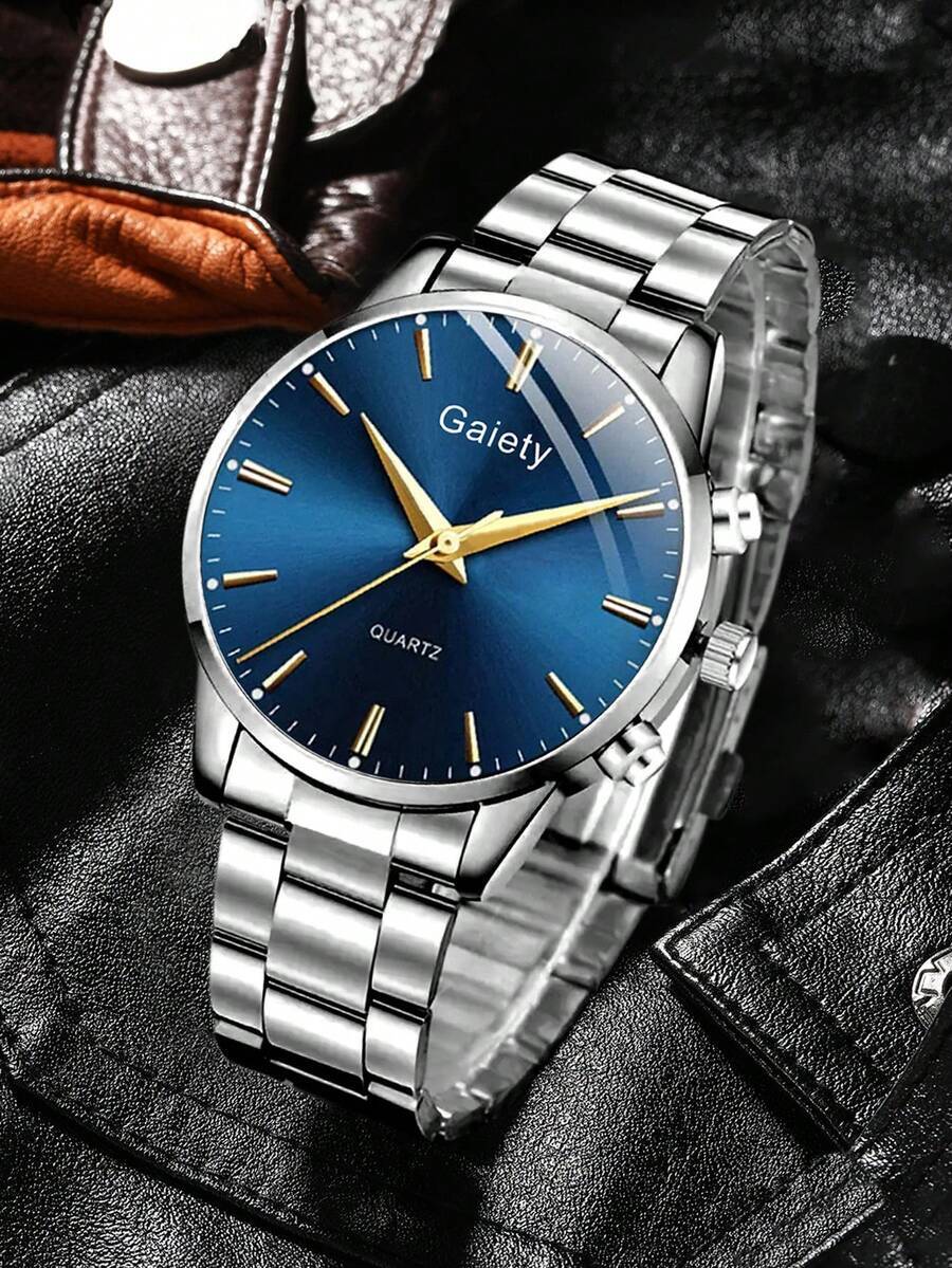 腕時計 メンズ クォーツ 1個 メンズ シルバーストラップ ファッショナブルカジュアルビジネス ローマ数字ダイヤル クォーツ腕時計拍卖