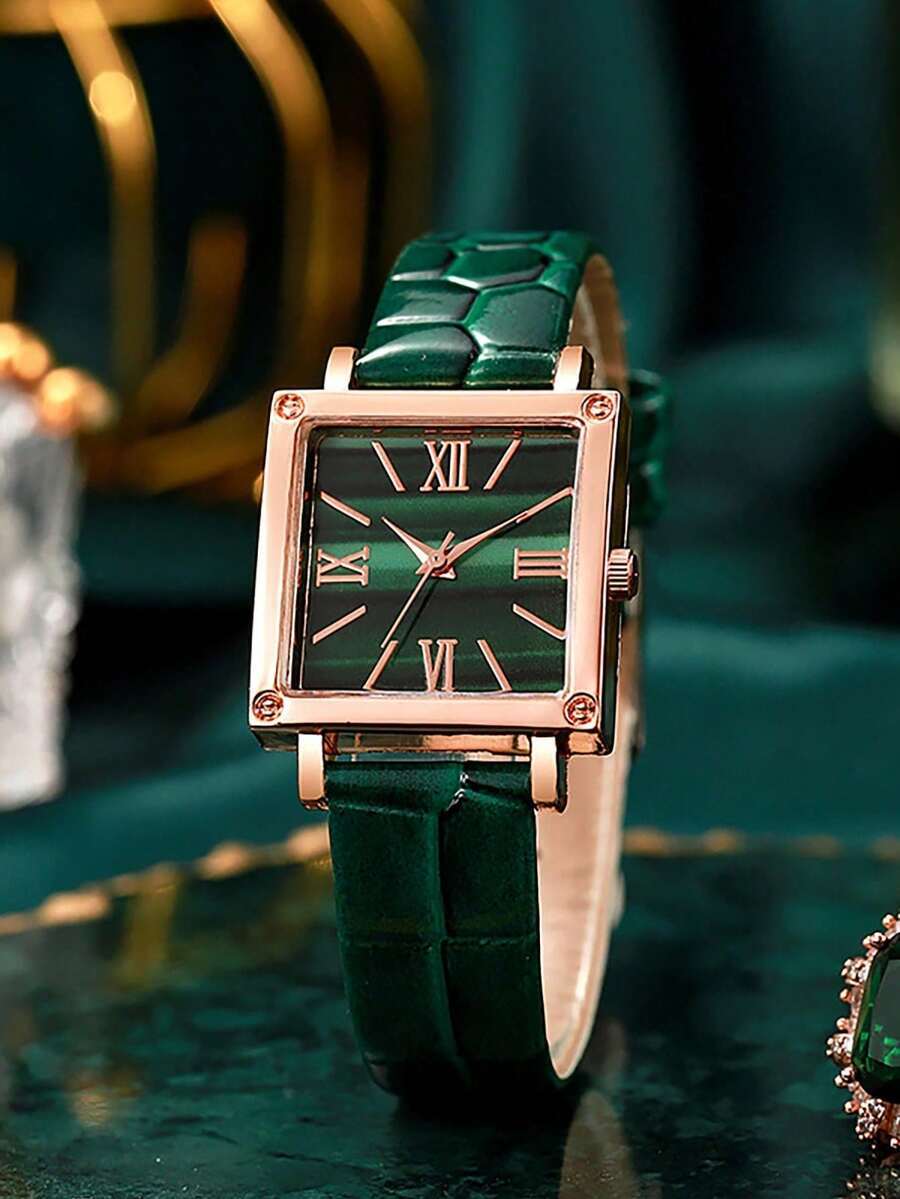 腕時計 レディース クォーツ 1個 レディース腕時計 レザーバンド ラグジュアリー腕時計 クォーツ時計 カジュアル ブレスレット時拍卖
