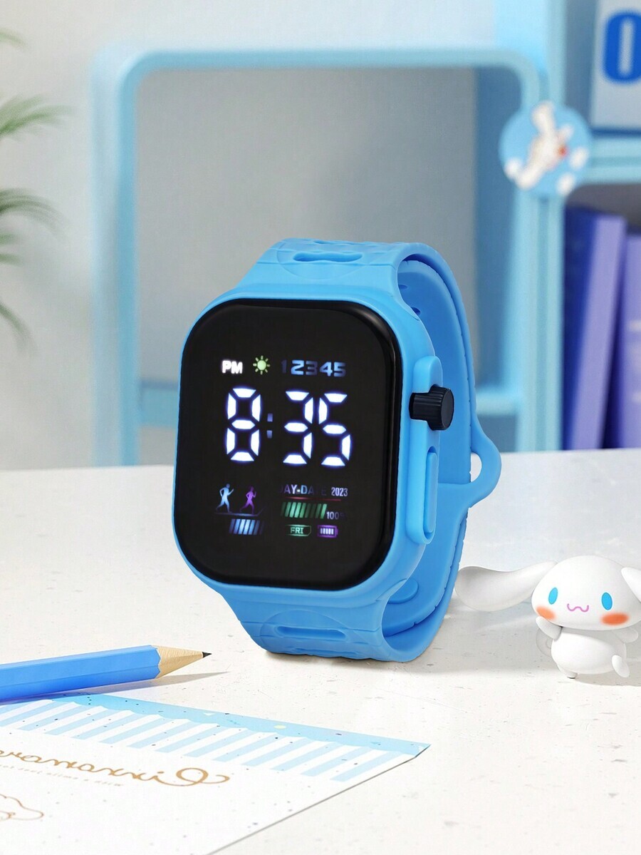 腕時計 レディース デジタル 1個 ユニセックス シンプルカジュアル ディスプレイ 素材 スクエア型 電子腕時計、日常生活に適し、拍卖