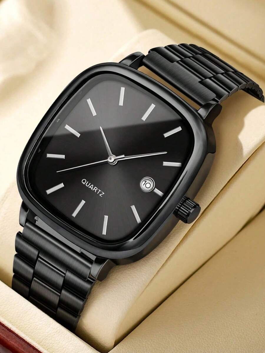 腕時計 メンズ クォーツ 1個 メンズクォーツ腕時計、シンプルでカジュアル、日付表示付き、ストラップ調整不可、メンズギフト、父の日拍卖