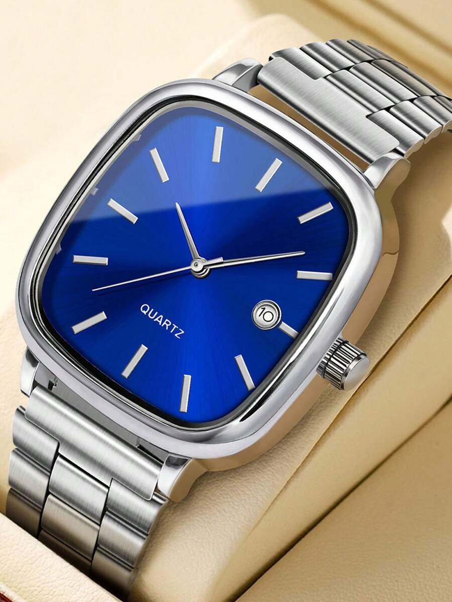 腕時計 メンズ クォーツ 1個 メンズクォーツ腕時計、シンプルでカジュアル、日付表示付き、ストラップ調整不可、メンズギフト、父の日拍卖