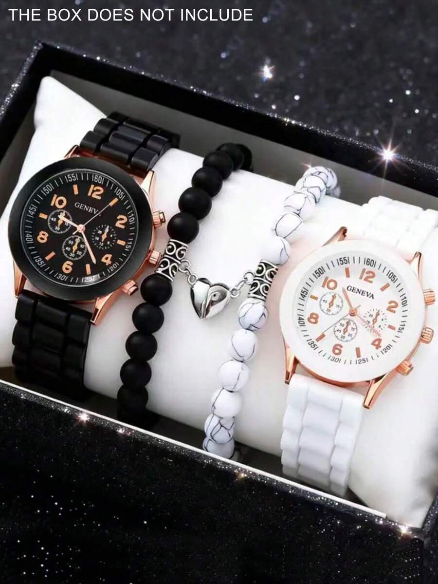腕時計 レディース セット 4個 レディーススポーツカジュアル腕時計、レディース クォーツ腕時計、アラビア数字ダイヤル、ラバースト拍卖