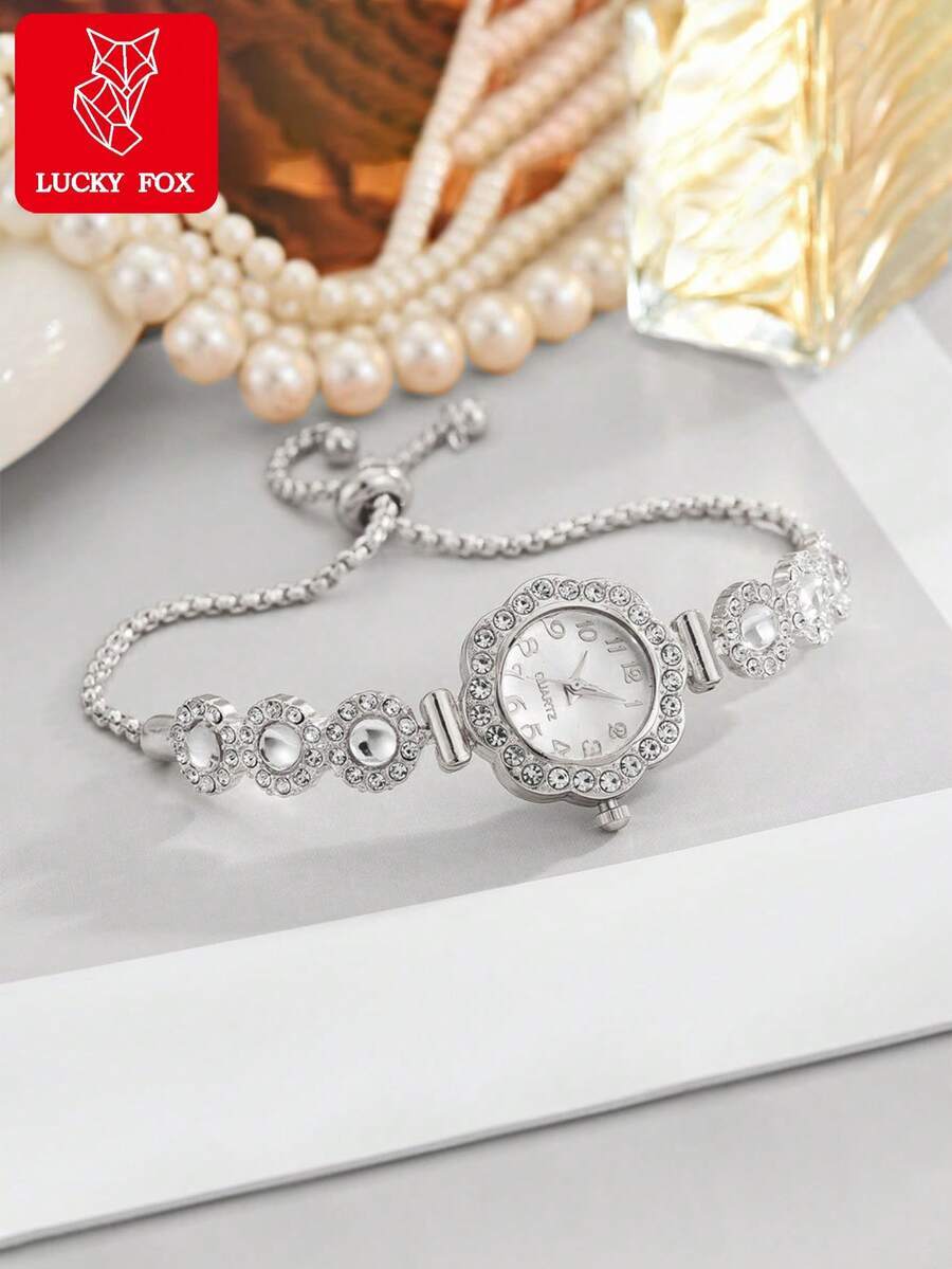 腕時計 レディース クォーツ 1個 新作 レディース ラインストーン クォーツ 腕時計、ファッションメタルブレスレット 腕時計 ア拍卖