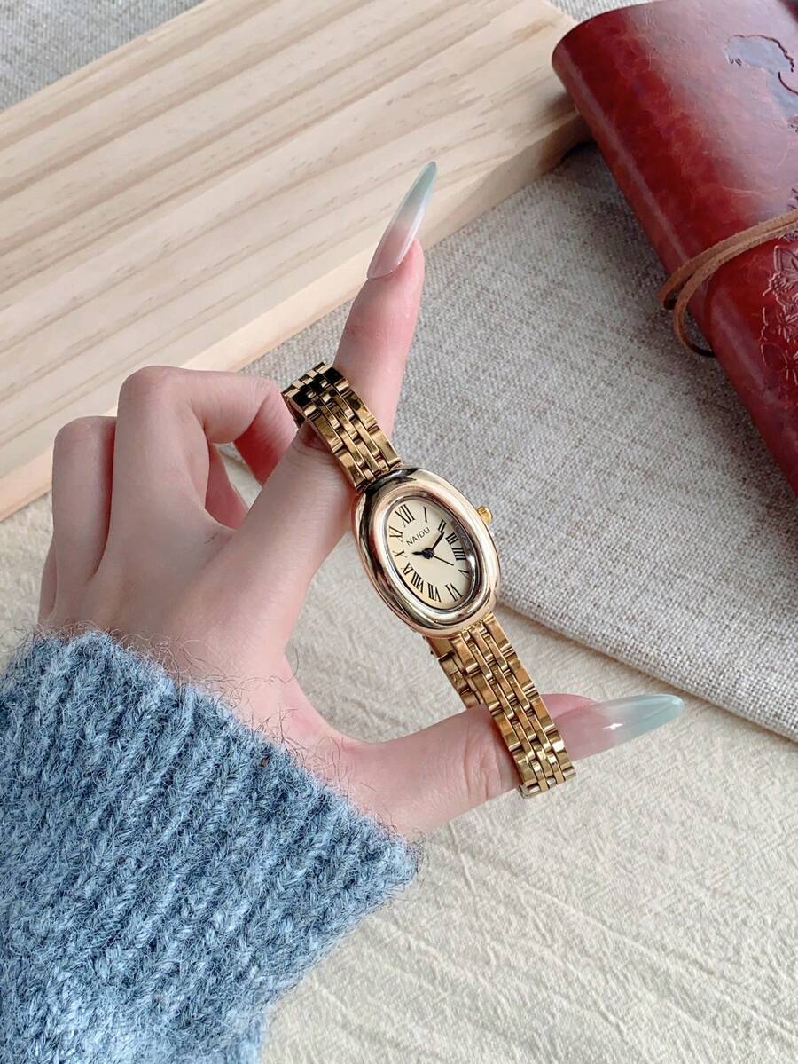 腕時計 レディース クォーツ 1個 ゴールド/シルバー レジャー オーバル ステンレススチールバンド レディース腕時計 ラグジュア拍卖