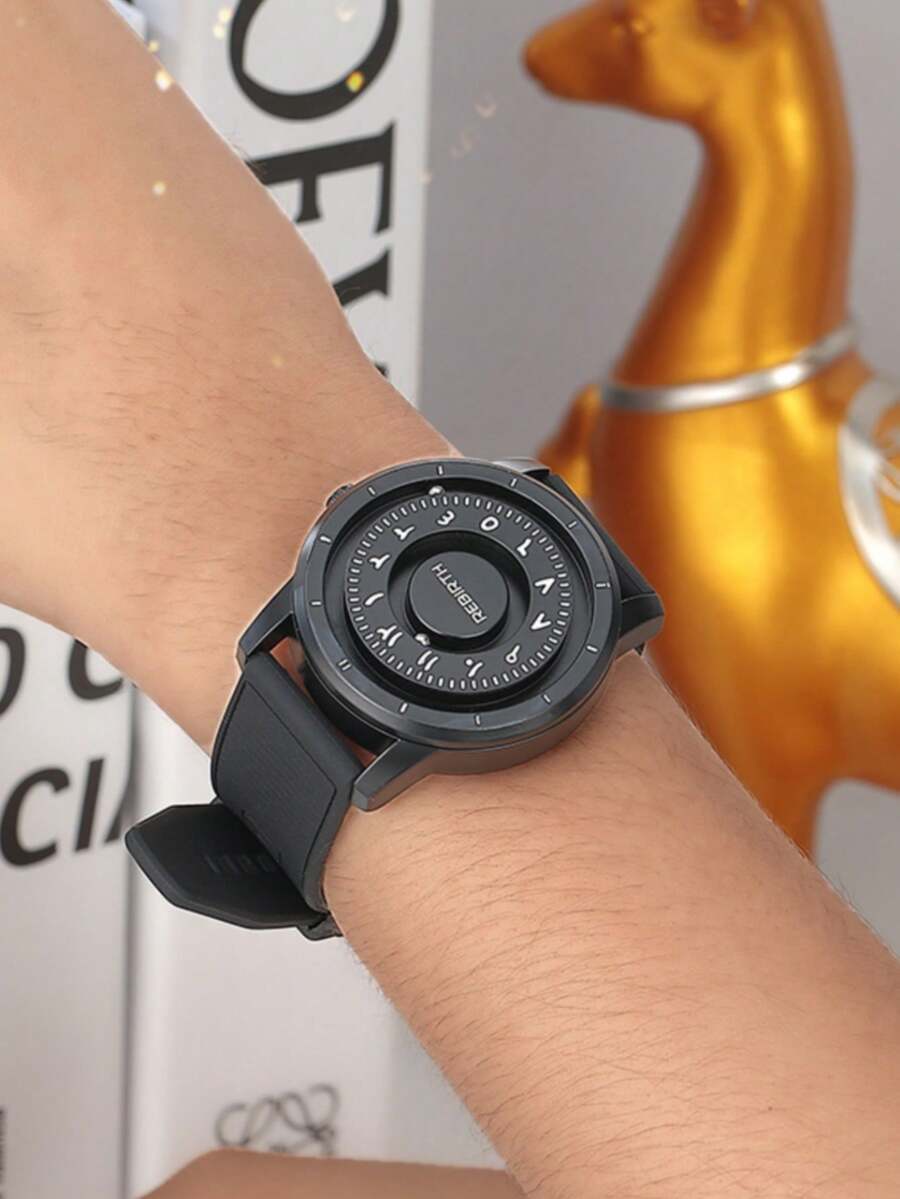 腕時計 レディース クォーツ 1個 女性用スタイリッシュな磁気浮遊ボール シリコンバンド クォーツ腕時計、デイリーウェアに適してい拍卖