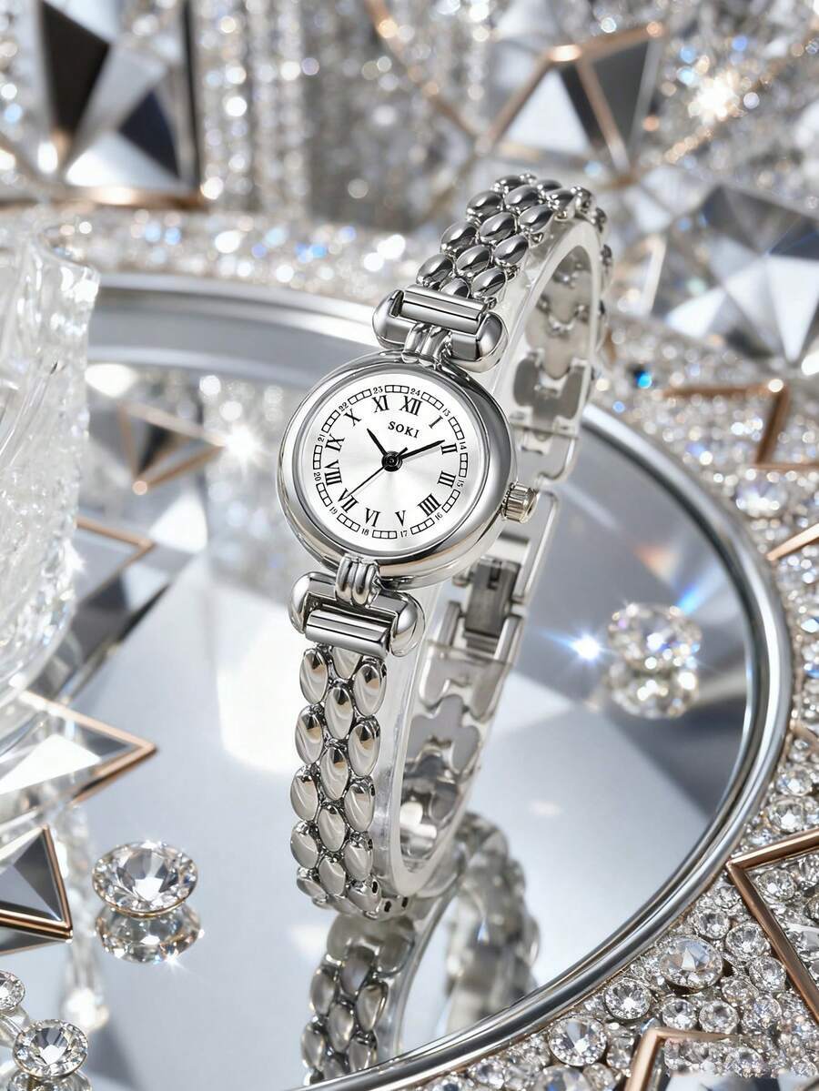 腕時計 レディース クォーツ 1個 白文字盤 インデックスマーカー付き スタイリッシュ ビジネス ラグジュアリー 通勤アクセサリー拍卖