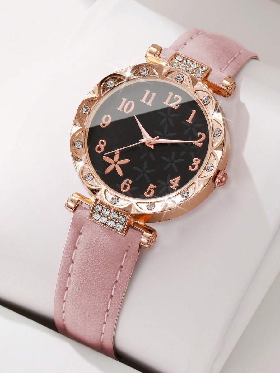 腕時計 レディース クォーツ 1個 レディース ファッション ミニマリスト フローラル ダイヤル クォーツ 腕時計、クラシックデザ拍卖