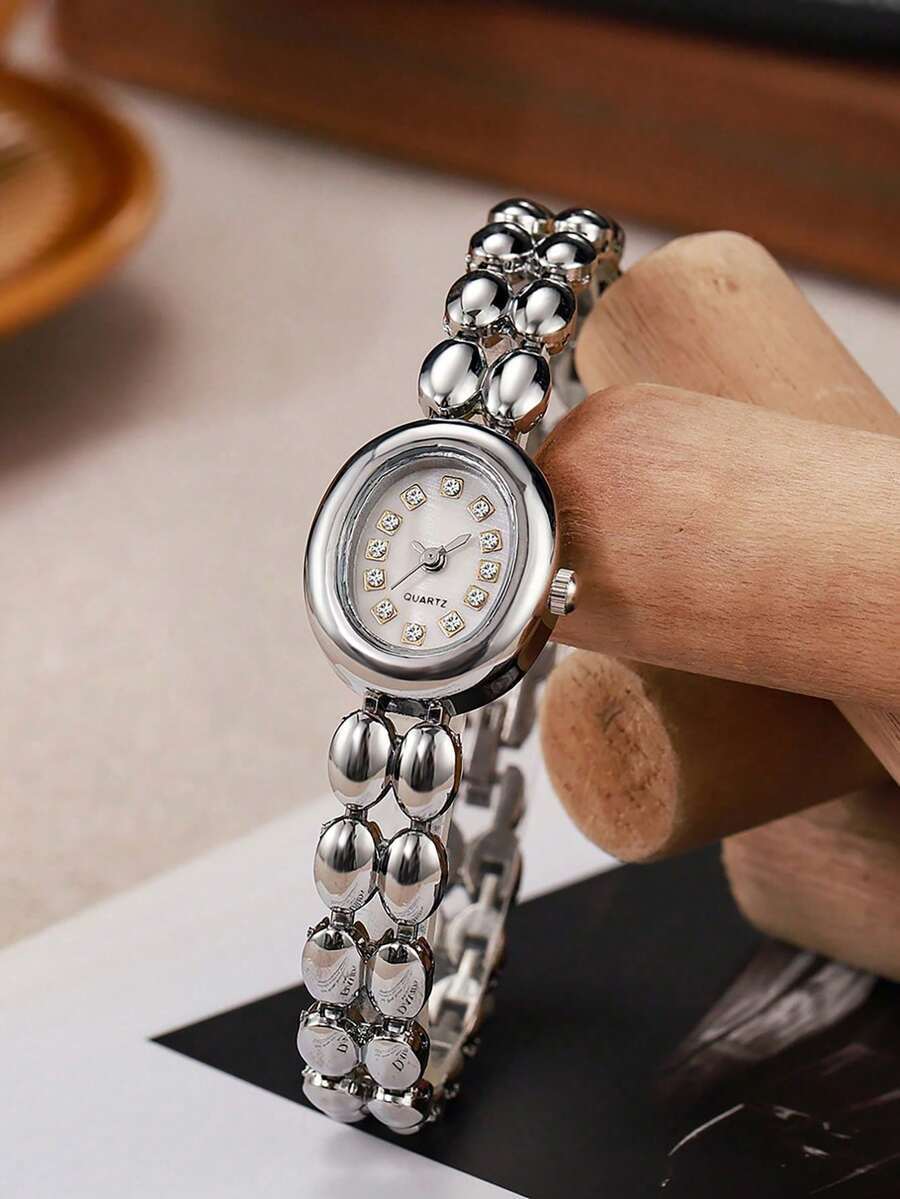 腕時計 レディース クォーツ 女性用ヴィンテージ プチブレスレット 小さめ シルバー 繊細 アナログクォーツ腕時計 ラグジュアリー拍卖