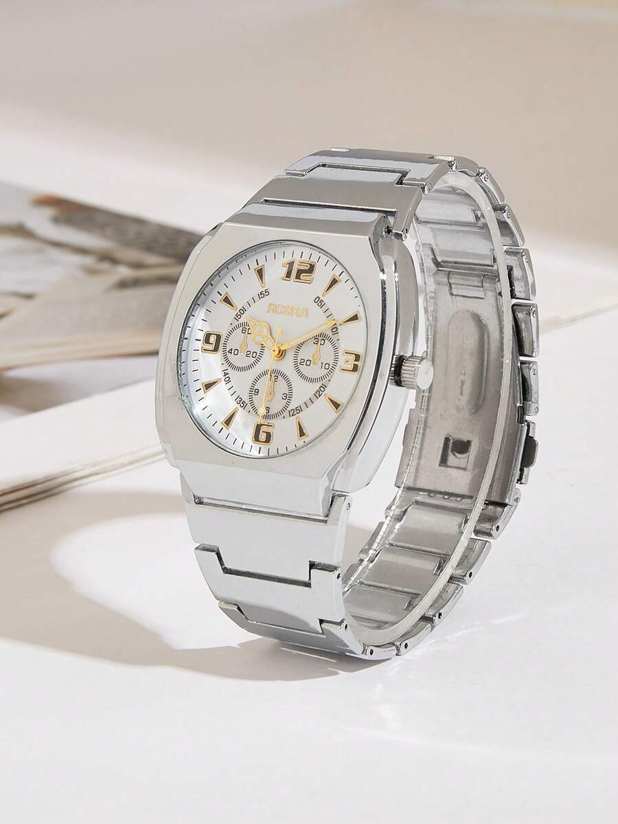 腕時計 メンズ クォーツ 3つ目の目のパンダ ダイヤル 調整可能ビーズストラップ クォーツ腕時計、男女兼用拍卖