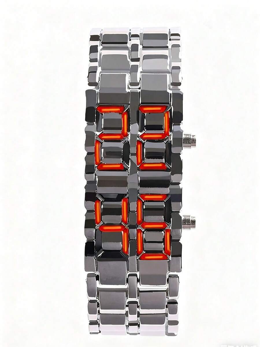 腕時計 メンズ デジタル 1個 ファッショナブルな新しいビジネスメンズステンレススチールバンド電子腕時計、日常的な装飾に適していま拍卖