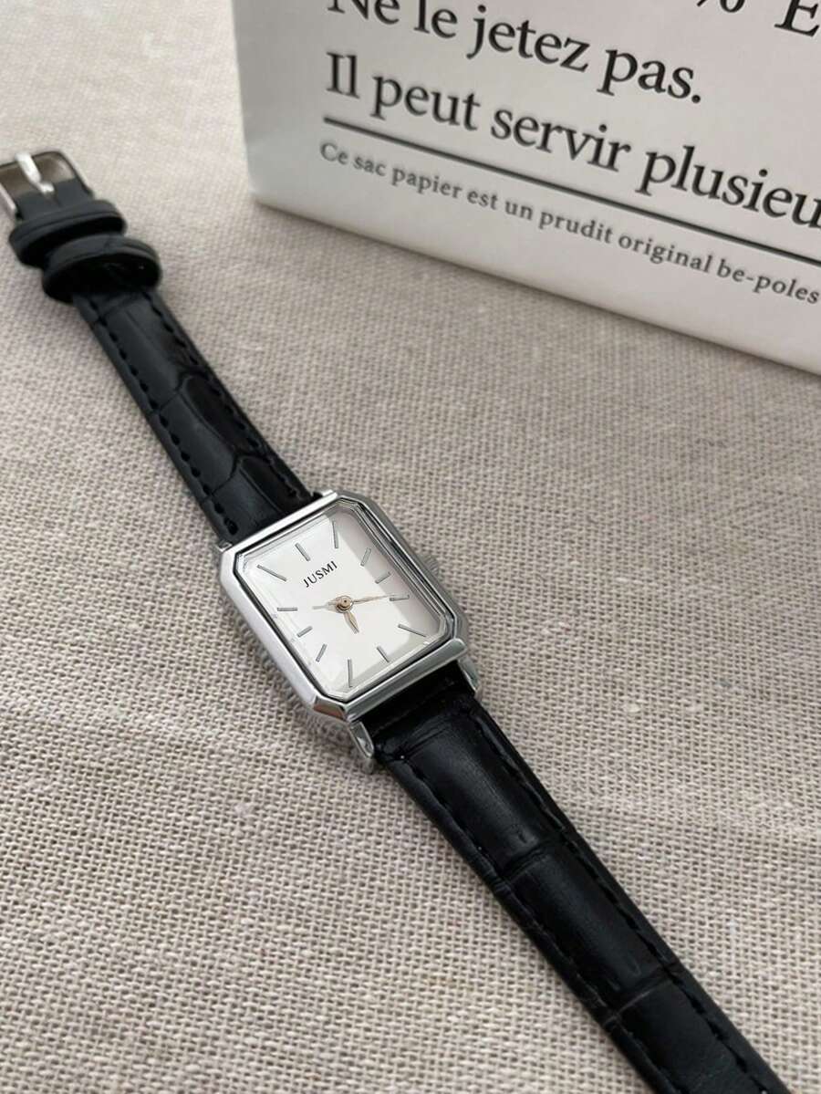 腕時計 レディース クォーツ 1個 ミニマリスト ヴィンテージ 美的 スクエアダイヤル 腕時計、デイリーコーデ、誕生日、女性へのギ拍卖
