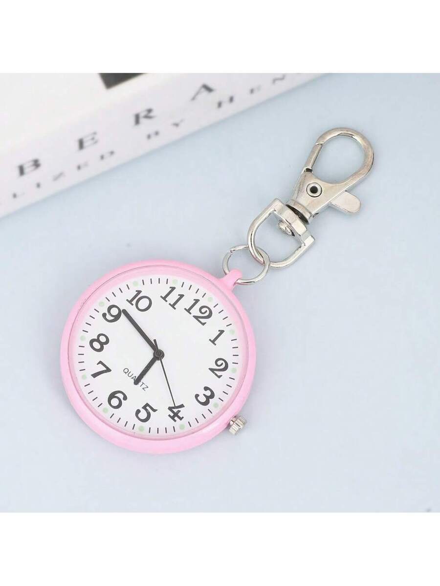 腕時計 懐中時計 可愛いキャンディーカラーのキーチェーン付き腕時計、ミニマリストカジュアルポケットウォッチ、40mm径アラビア数字拍卖