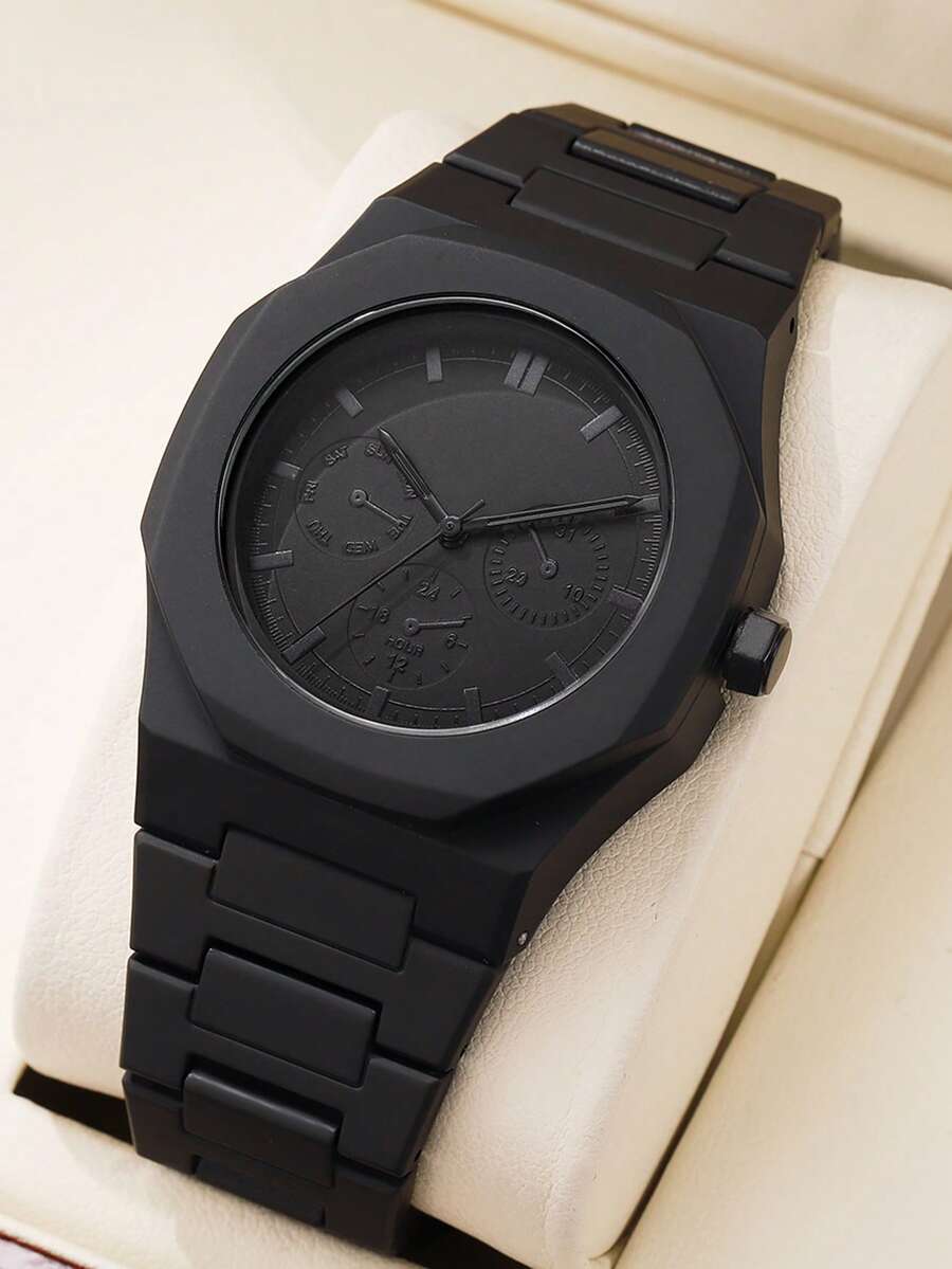 腕時計 メンズ クォーツ 1個 メンズ ブラックストラップ ファッショナブルカジュアル パーソナライズド落書き要素 シンプルスケー拍卖