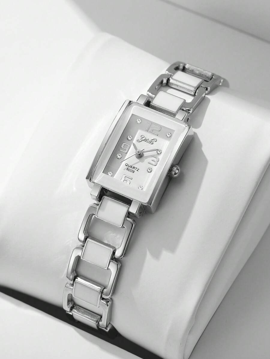 腕時計 レディース クォーツ 1個 レディース クラシックファッション スクエアダイアル 数字スケール クォーツ腕時計、ミニマリス拍卖