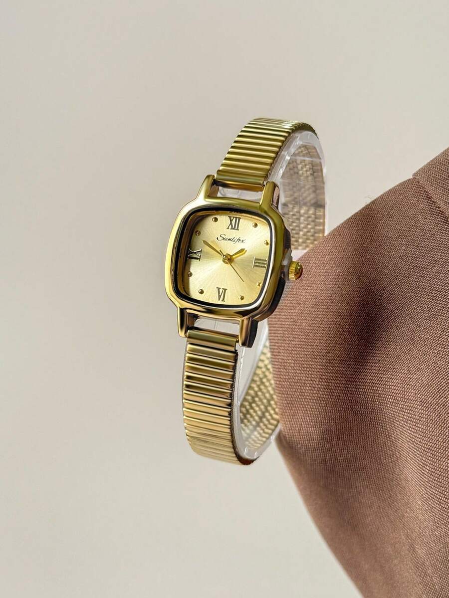 腕時計 レディース クォーツ 1個 女性用クラシックでファッショナブルな上品なミニマリストデザインのシルバーブレスレット付き腕時計拍卖