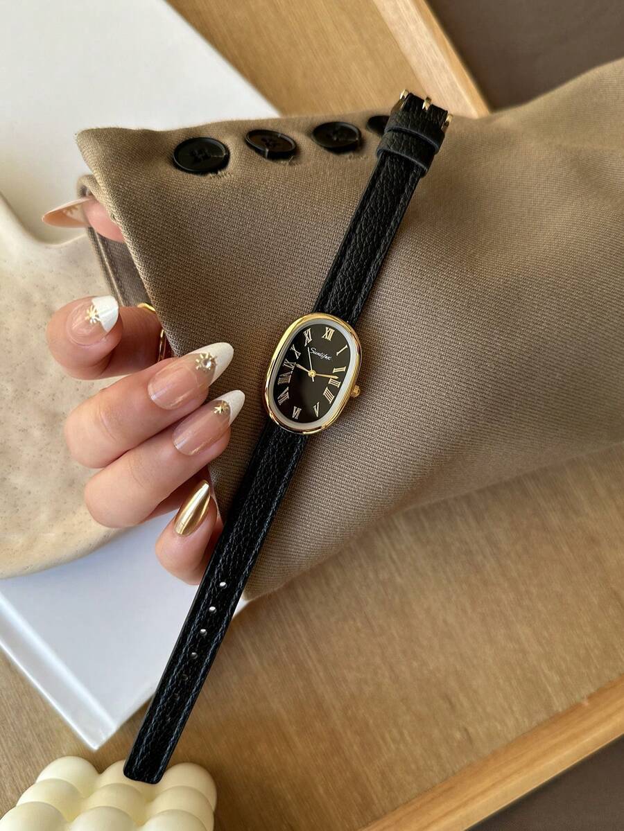 腕時計 レディース クォーツ 1個 レトロスタイル 調整可能なレザーストラップ クォーツ レディース腕時計 コンパクトで日常着用に拍卖
