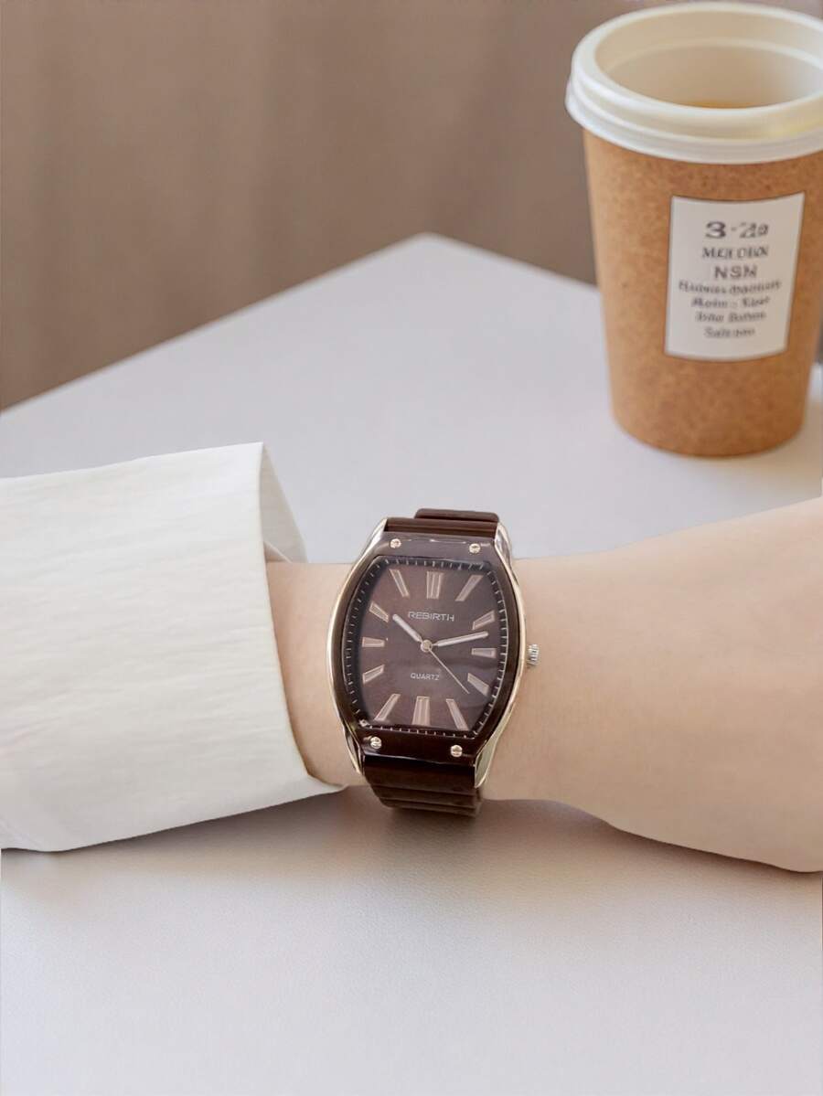 腕時計 レディース クォーツ 1個 ブランド ミニマリストファッション 学生 シリコンストラップ クォーツ 腕時計、ユニセックス拍卖