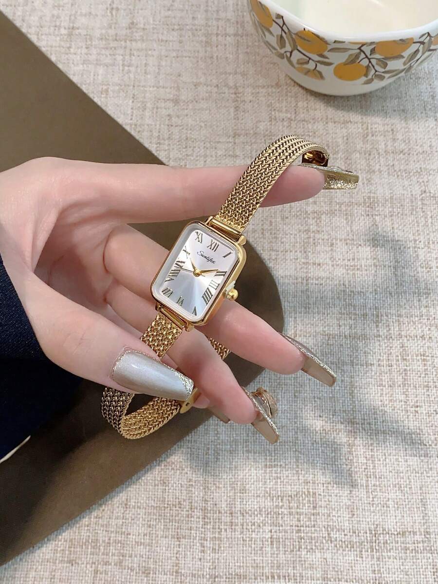 腕時計 レディース クォーツ 1個 ゴールドストラップ、ヴィンテージ、カジュアル、ファッション、レディース クォーツ 腕時計、ゴー拍卖