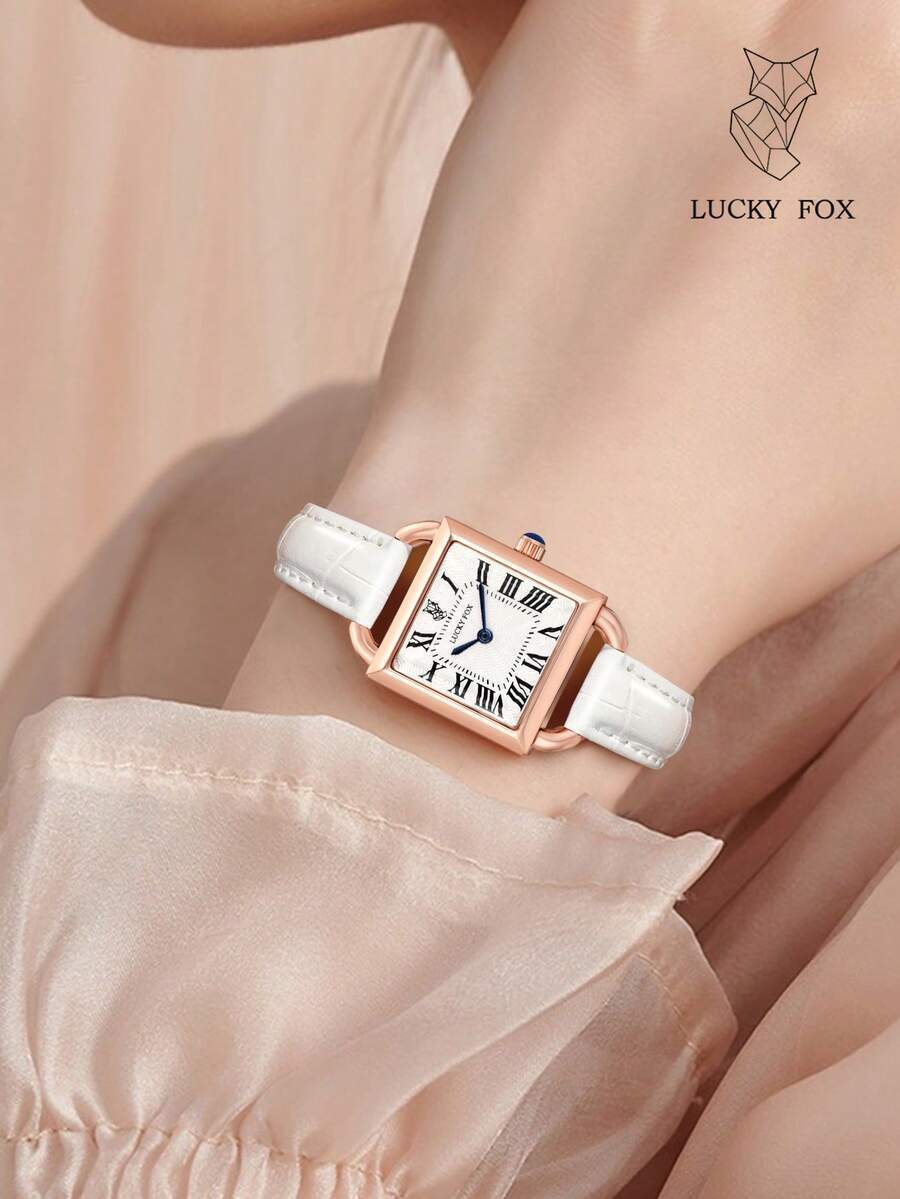 腕時計 レディース クォーツ 1個 レディース シンプルカジュアルビジネス ビンテージ クォーツ スクエア レザーストラップ腕時計拍卖