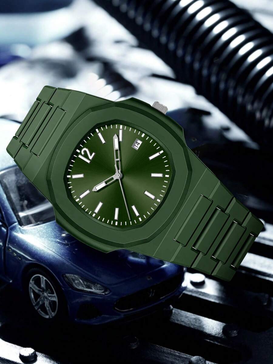 腕時計 メンズ クォーツ ギフトセット ハイエンド ミニマリスト ビジネスメンズ腕時計、マット調オイルプラスチックストラップ スト拍卖