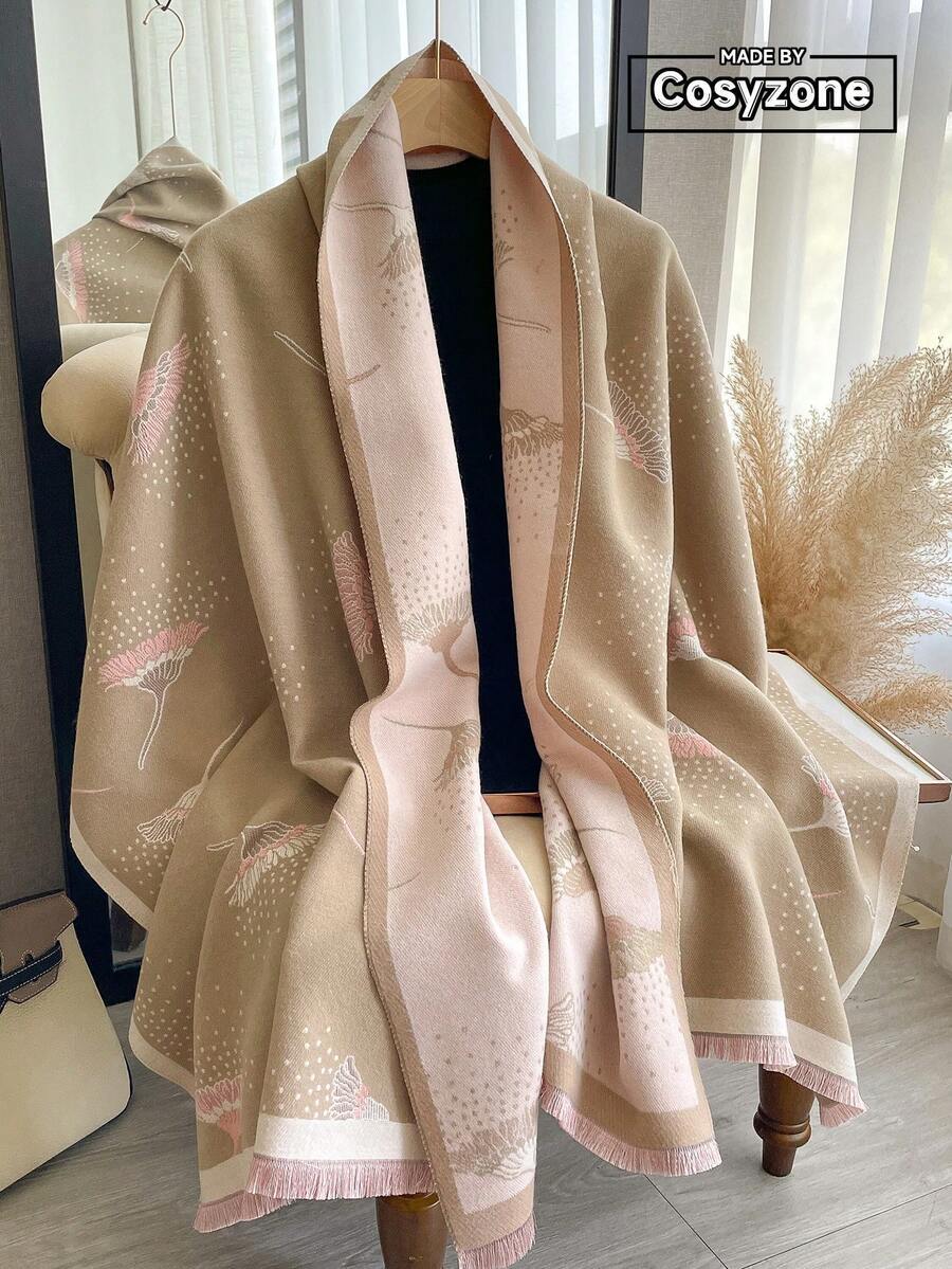 アクセサリー レディース スカーフ 1個 フローラルジャカード ニット フォーカシミア調 暖かいマフラー/ラップ レディース用、秋拍卖