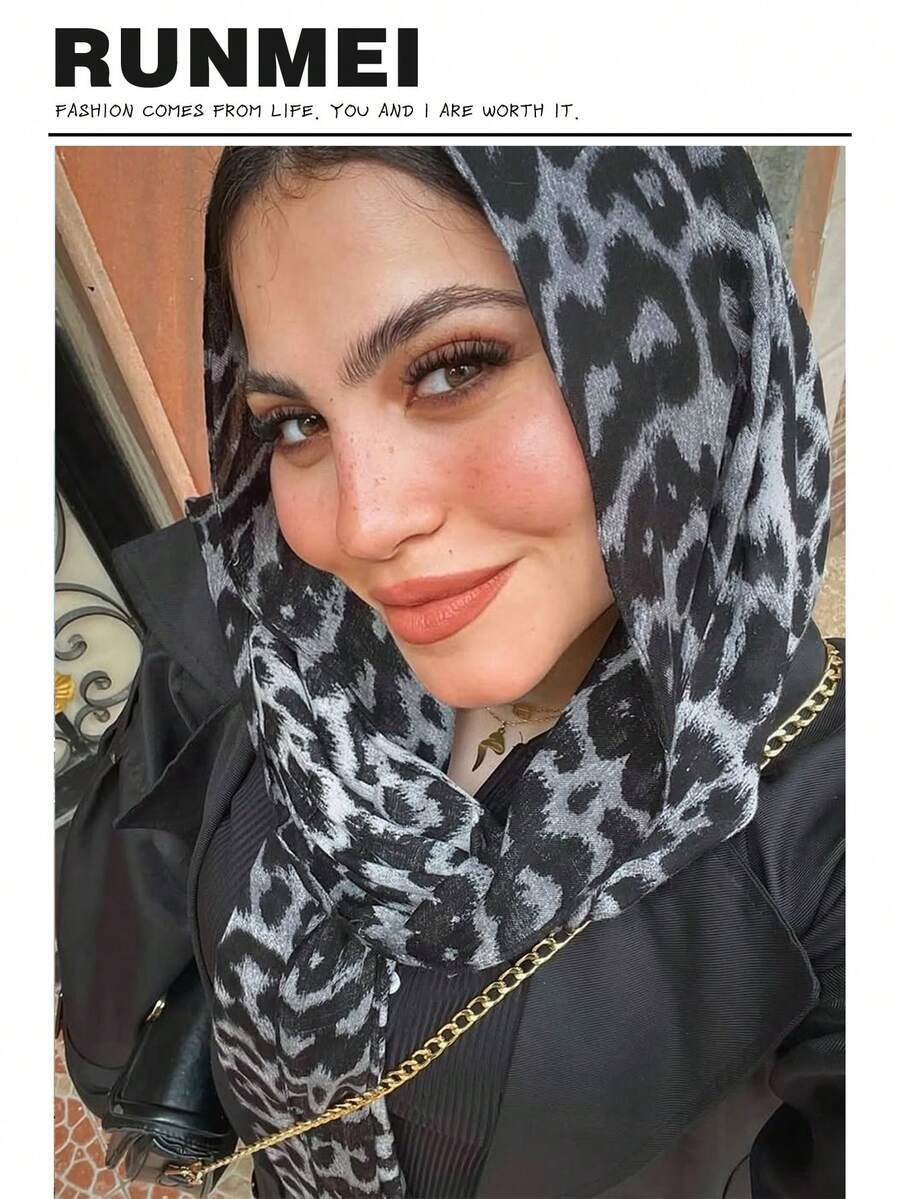 アクセサリー レディース スカーフ 1枚 ボヘミアン調 レオパード柄 レディース プリントヒジャブ ロング ふわふわ 暖かい カジ拍卖