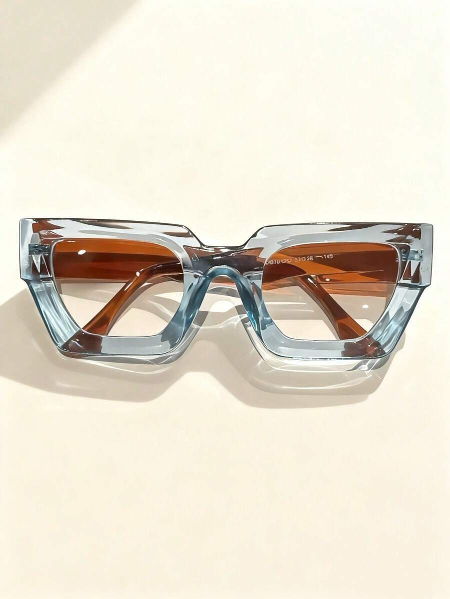 アクセサリー レディース アイアクセサリー セット 1個 クラシックレトロジオメトリックフレーム透明レンズコンピューターメガネ、眼拍卖