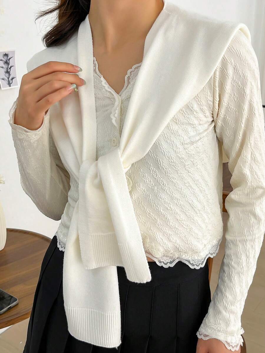 アクセサリー レディース スカーフ 1個 レディース ストライプ柄ニットショール 軽量 カット アウター 夏用、オフィス エアコン拍卖