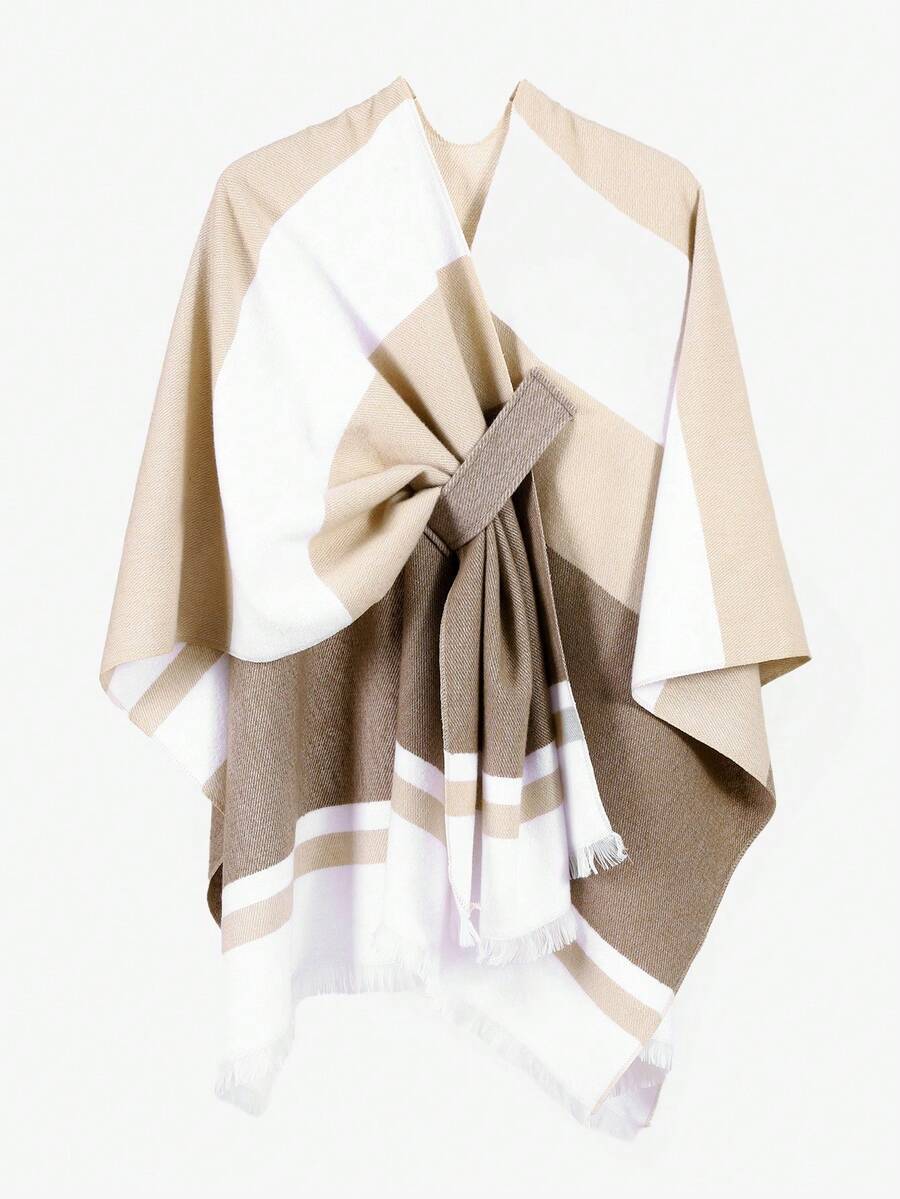 アクセサリー レディース スカーフ 1個 レディース ニット リバーシブル ブランケット 防風スカーフ、キャメル暖かい色合いのショ拍卖